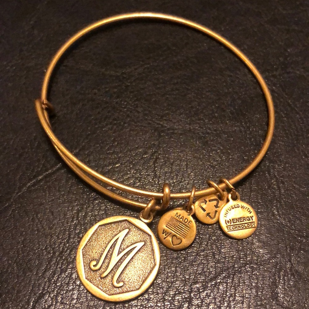 NWOT Alex and Ani bangle with “M”